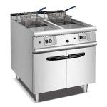 Bếp chiên bằng gas có 2 bồn inox và tủ bếp - thiết bị nhà hàng
