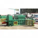 全自动废纸液压打包机塑料瓶废品棉花饮料瓶废纸箱卧式液压打包机