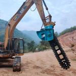 Máy đào rãnh xích đá gắn bánh cưa – bán chạy