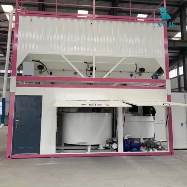 Máy trộn vữa xi măng kèm máy bơm và silo