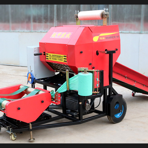 9YDM-0.55型全自动打捆包膜机触屏版 青贮饲料圆捆包膜牧草打捆机