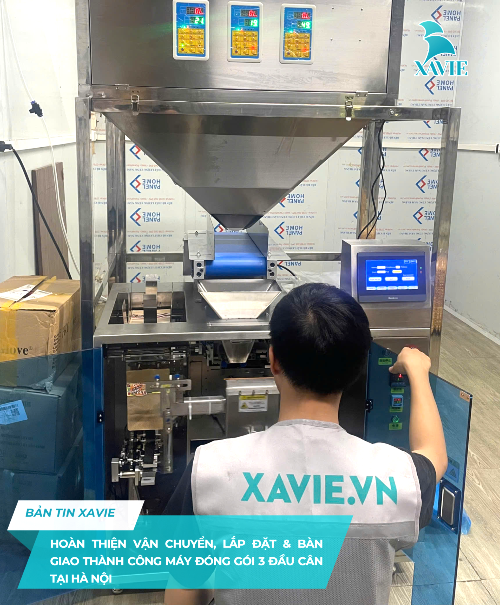 HOÀN THIỆN VẬN CHUYỂN, LẮP ĐẶT & BÀN GIAO MÁY ĐÓNG GÓI 3 ĐẦU CÂN TẠI HÀ NỘI